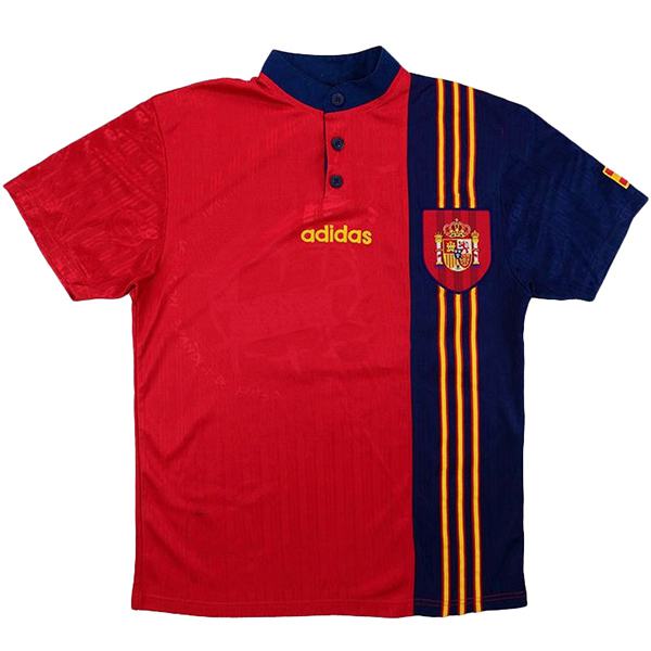 Spain home retro soccer jersey match men's first sportswear football shirt 1996